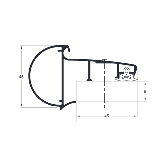 EPDM-daktrim-Solo-kraal-45mm-maatvoering