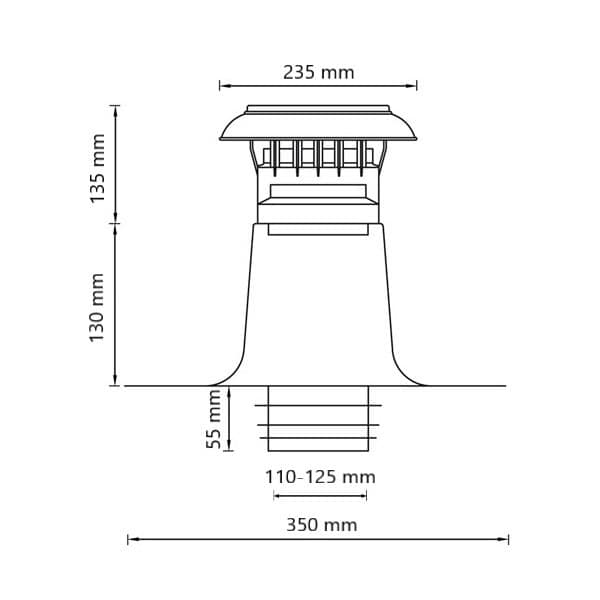 Vent Alu 3000 Ontl Dw Pp Kap 110 125 Doorsnede