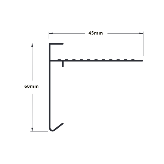 Standaard daktrim 60x45mm maatvoering